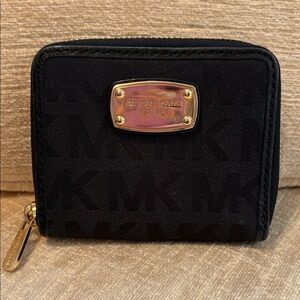 Michael Kors Black Wallet with Gold Accents